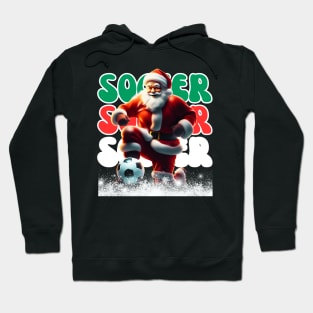 Santa Soccer Ball Sports Design- Christmas Soccer Player Hoodie